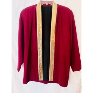 Vintage Smoking Jacket Burgundy Gold Cabaret Magician Jacket